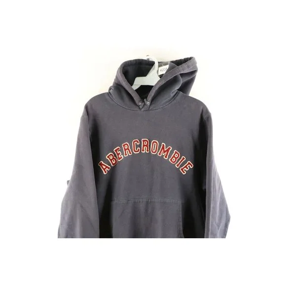 Vintage Abercrombie & Fitch Mens Small Heavyweight Felt Letter Spell Out Hoodie - Picture 2 of 9